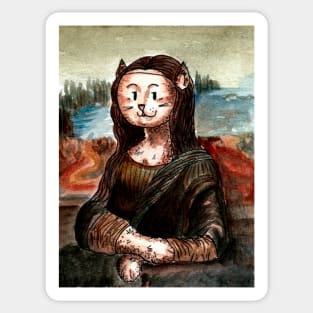 Kitty Mona Lisa Sticker